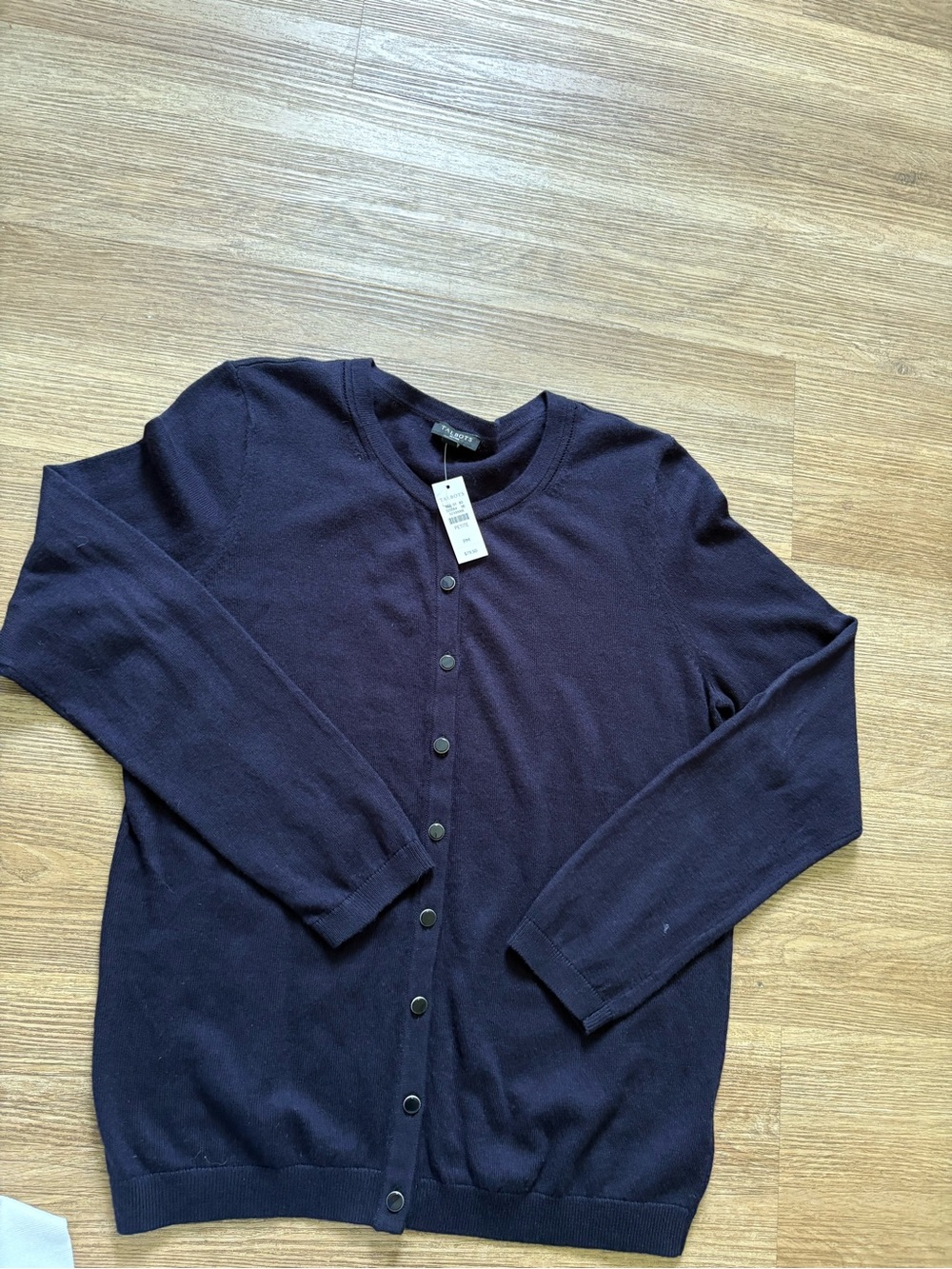 Talbots Men's Navy Button-Front Cardigan Sweater